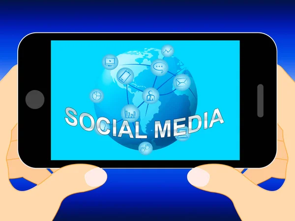 Sociale Media die Online posten 3d illustratie — Stockfoto