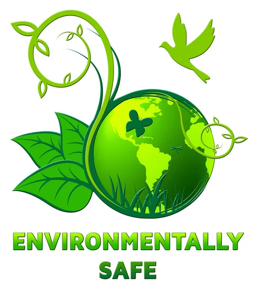 Ekologicznie bezpieczny pokazuje ilustracja Eco Friendly 3d — Zdjęcie stockowe