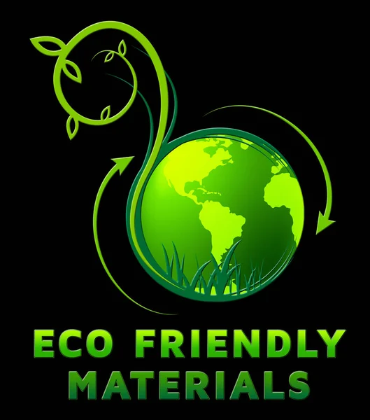 Ekologicky šetrné materiály, ukazuje přírodní zdroje, 3d obrázek — Stock fotografie