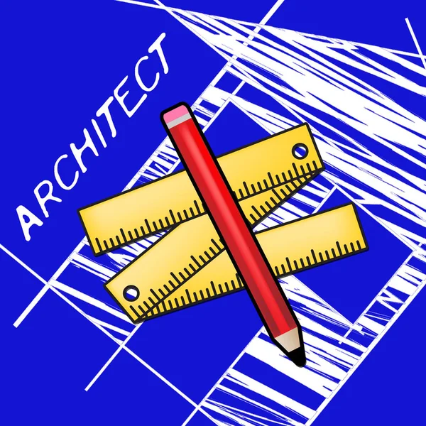 Equipamento de arquiteto significa desenhista carreira 3d renderização — Fotografia de Stock