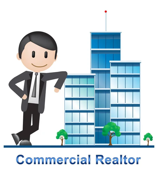 Commercial Realtor Buildings Describes Real Estate 3d Illustrati — Stock Photo, Image