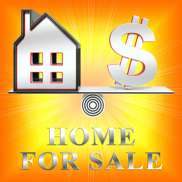 Haus zum Verkauf bedeutet verkaufen Immobilien 3D-Rendering — Stockfoto