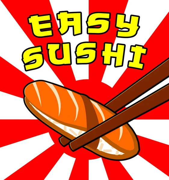 Easy Sushi Shows Japan Cuisine 3d Illustration — Stock Photo, Image