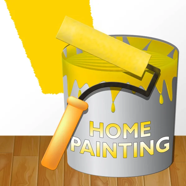 Home Painting bedeutet Haus Maler 3D-Illustration — Stockfoto