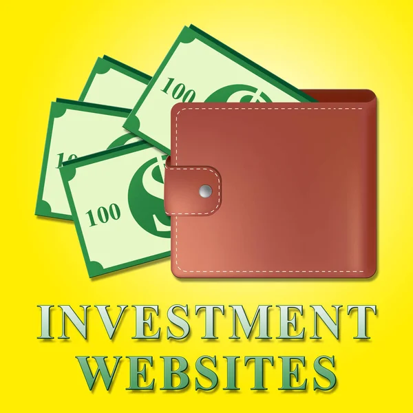 Investment Websites Means Investing Sites 3d Illustration — Stock Photo, Image