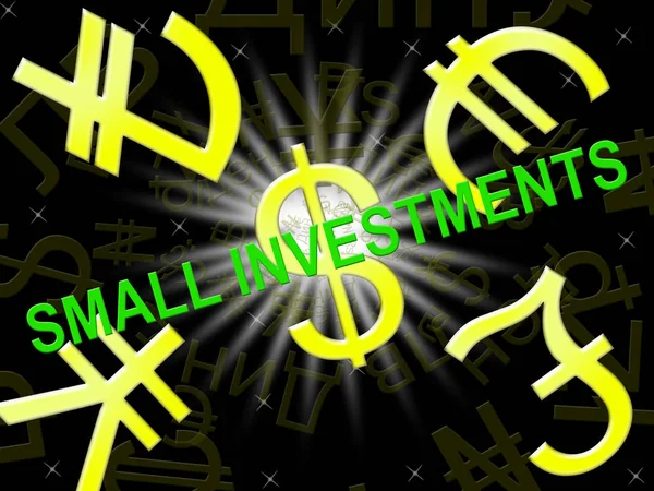 Pequenos investimentos significa baixo custo investindo ilustração 3d — Fotografia de Stock