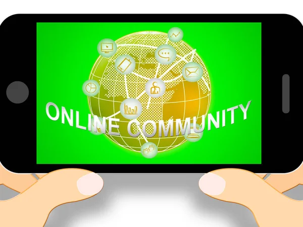 Online-Community bedeutet soziale Medien 3D-Illustration — Stockfoto