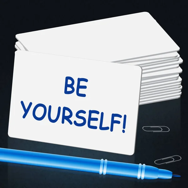 Be Yourself Meaning Act Normal 3d Illustration — Stock Photo, Image