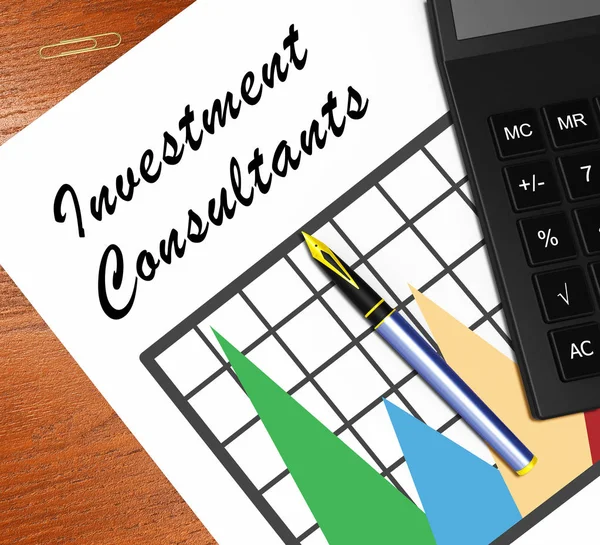 Investment Consultants Showing Investing Specialist 3d Illustrat — Stock Photo, Image