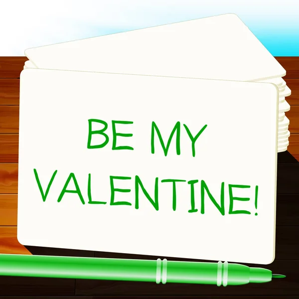 Be My Valentine Lips Showing Romance 3d Illustration — Stock Photo, Image
