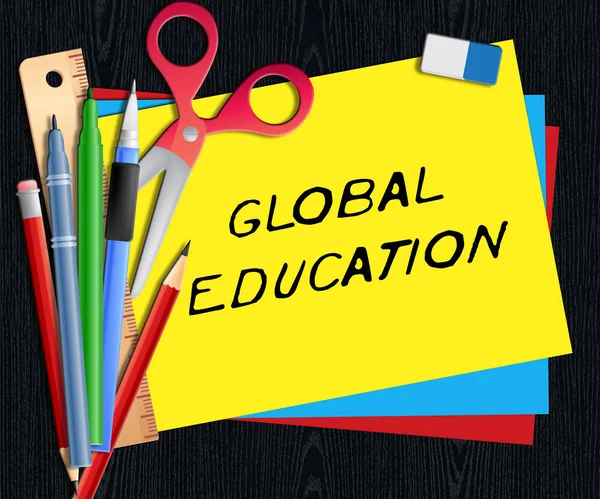 Wereldwijde onderwijs middelen wereld leren 3d illustratie — Stockfoto
