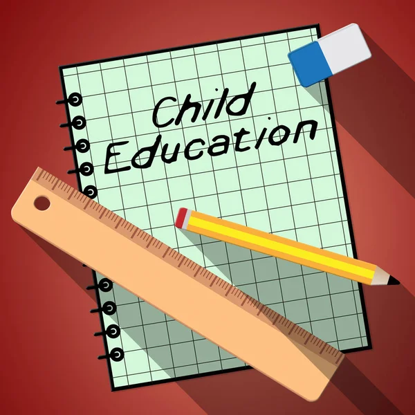 Child Education Represents Kids School 3d Illustration — Stock Photo, Image