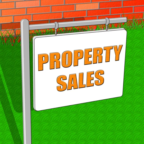 Property Sales Means House Selling 3d Illustration — Stock Photo, Image