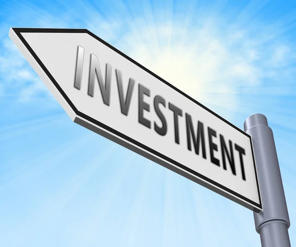 Sinal de investimento significa comércio investindo ilustração 3d — Fotografia de Stock