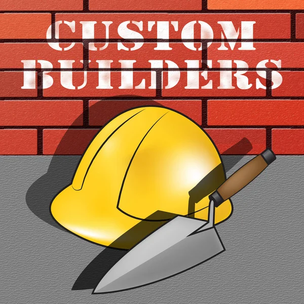 Custom Builders stellt maßgeschneiderte Gebäude 3D-Illustration dar — Stockfoto