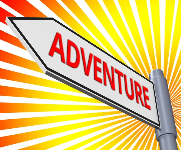 Adventure Sign Meaning Thrilling Activity 3d Illustration — Stock Photo, Image