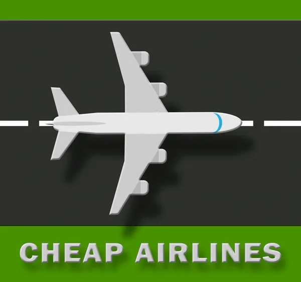 Goedkope luchtvaartmaatschappijen Shows aanbieding vluchten 3d illustratie — Stockfoto