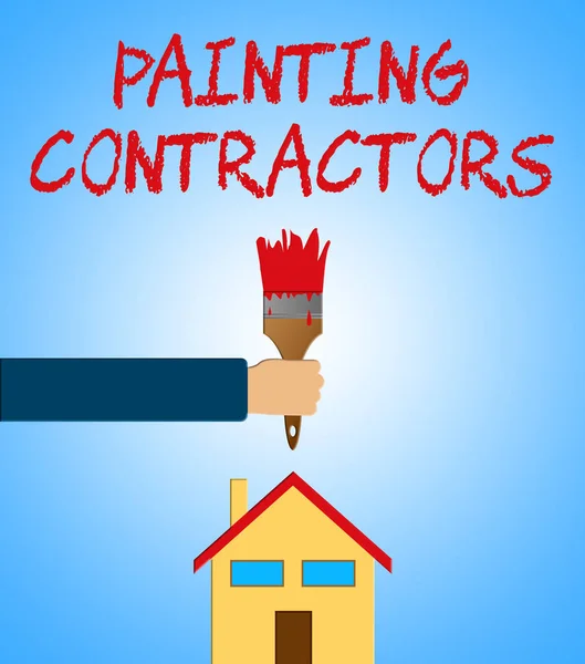 Målning entreprenörer vilket innebär måla kontrakt 3d Illustration — Stockfoto
