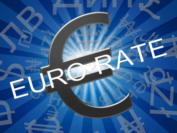 Euro Taux Moyens Europe Exchange 3d Illustration — Photo