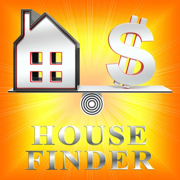 House Finder Means Home Finders 3d Rendering — Stock Photo, Image
