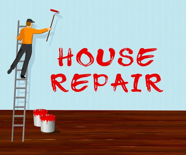 La réparation de la maison représente la réparation de la maison Illustration 3D — Photo
