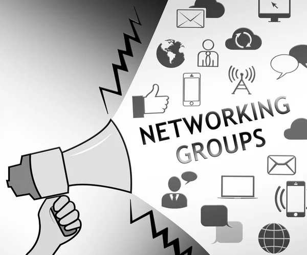 Networking groepen vertegenwoordigen Global Communications 3d Illustra — Stockfoto