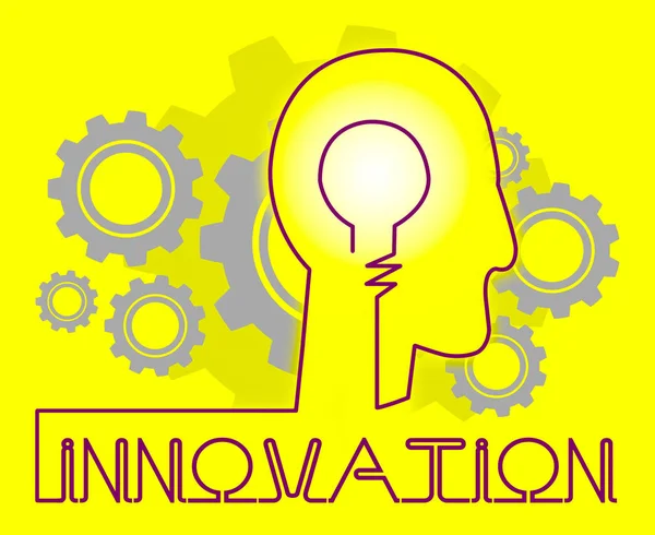 Innovation Cogs Shows Reorganization Transformation And Restruct — Stock Photo, Image