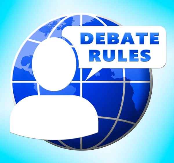 Debat regels voorstellingen dialoogvenster begeleiden 3d illustratie — Stockfoto