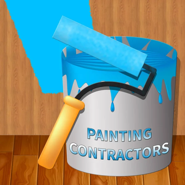 Painting Contractors Means Paint Contract 3d Illustration — Stock Photo, Image