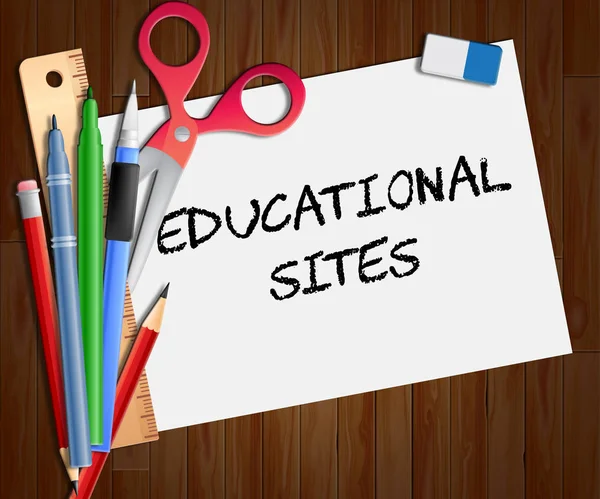 Educatieve Sites papier toont leren Sites 3d illustratie — Stockfoto