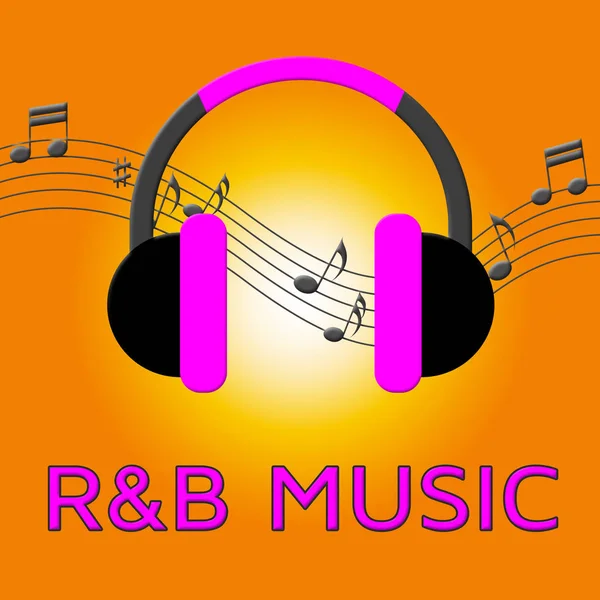 R&B μουσική μέσα ρυθμός και μπλε 3d απεικόνιση — Φωτογραφία Αρχείου