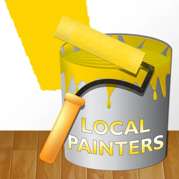 Local Painters Showing Home Painting 3d Illustration — Stock Photo, Image