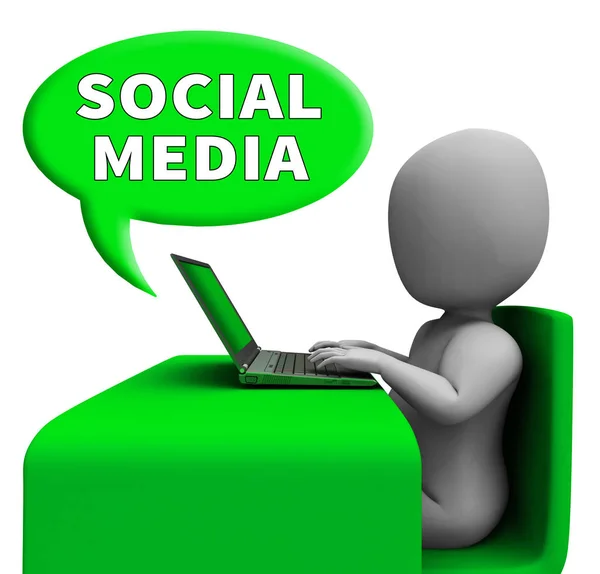 Médias sociaux Signification Messages en ligne Rendu 3d — Photo