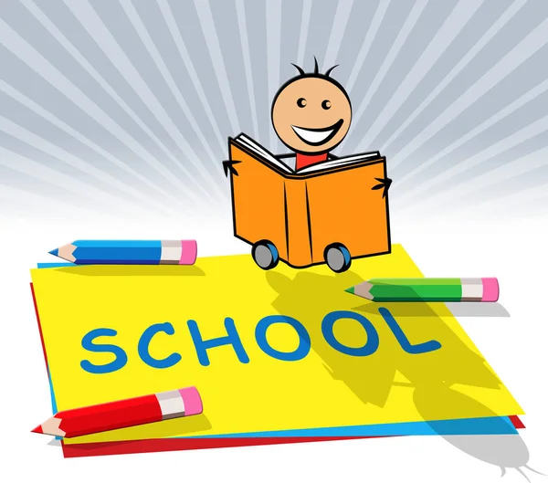 School Supplies Displays Stationery 3d Illustration — Stock Photo, Image