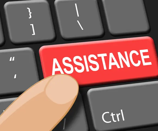 Assistance Key Shows Online Help 3d Illustration — Stock Photo, Image