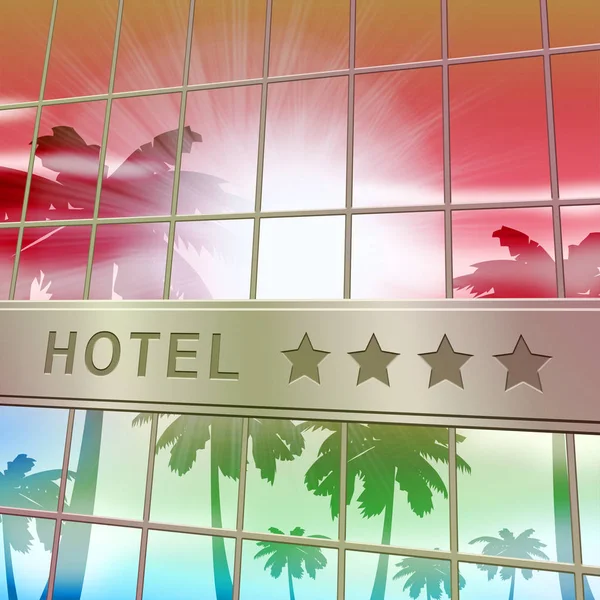 Hotel Lodging Shows Holiday Vacation 3d Illustration — Stock Photo, Image