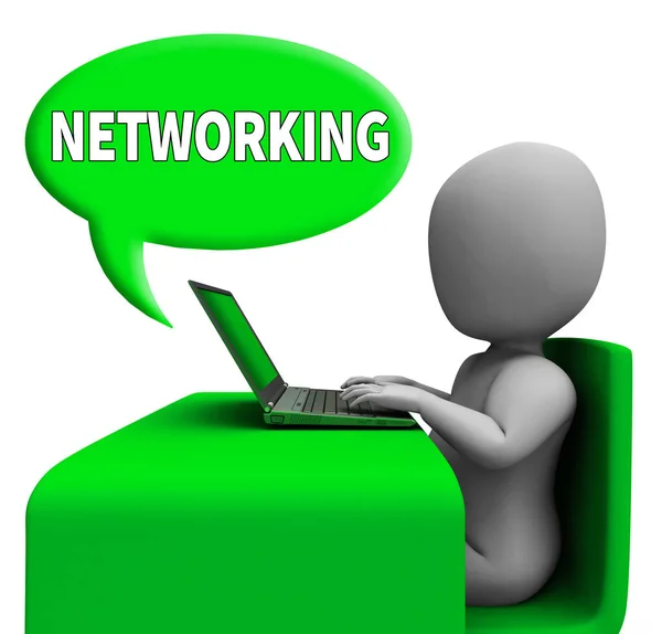 Computer Networking vertegenwoordigt Global Communications 3D-Renderin — Stockfoto