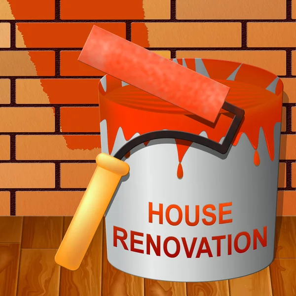 Σπίτι ανακαίνιση που δείχνουν βελτίωση σπίτι 3d απεικόνιση — Φωτογραφία Αρχείου