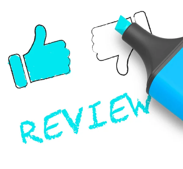 Review Thumbs Up Means Feedback Report 3d Illustration — Stock Photo, Image
