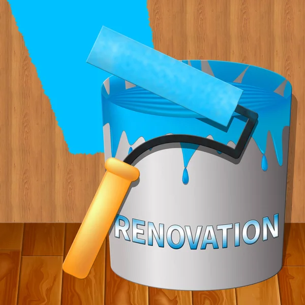 Rénovation domiciliaire indiquant l'amélioration de la maison Illustration 3d — Photo
