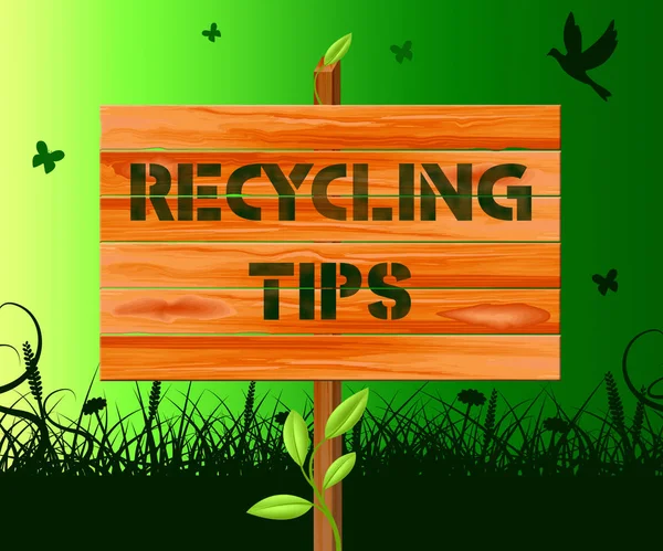 Recycling Tips betekent recyclen advies 3d illustratie — Stockfoto
