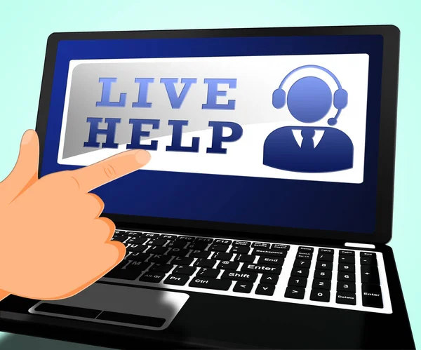 Live Help Shows Immediate Help 3d Illustration — Stock Photo, Image