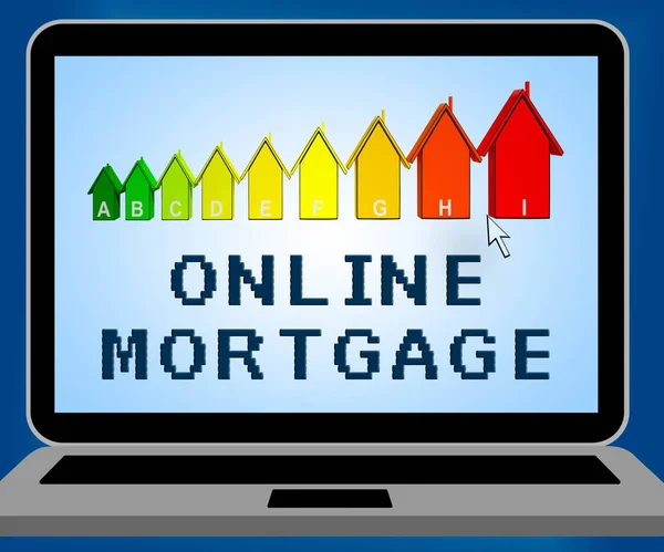 Hipotecznych online oznacza kredyt finanse ilustracja 3d — Zdjęcie stockowe