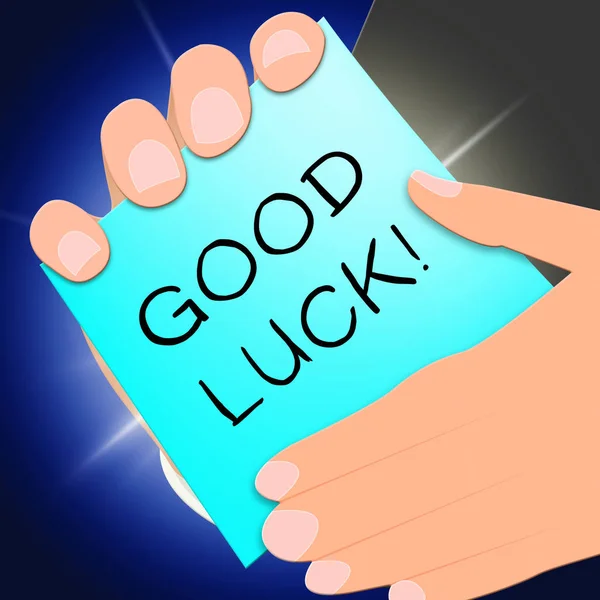 Good Luck bericht aangegeven Fortune 3d illustratie — Stockfoto