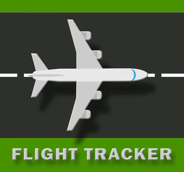 Flight Tracker oznacza stan samolotu ilustracja 3d — Zdjęcie stockowe