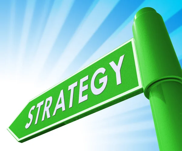 Sign strategie znamená plánování Commerce 3d ilustrace — Stock fotografie