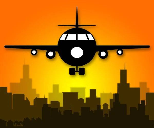Авиакомпании, выполняющие рейсы, показывают онлайн-праздники 3d Illustration — стоковое фото