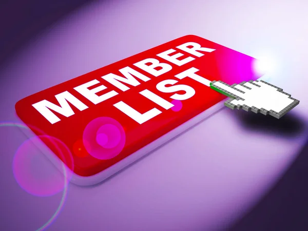 Elenco membri Mezzi Sottoscrizione Listato 3d Rendering — Foto Stock
