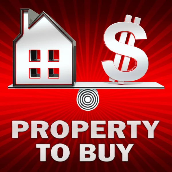 Property To Buy Displays Sell Houses 3d Illustration — Stock Photo, Image