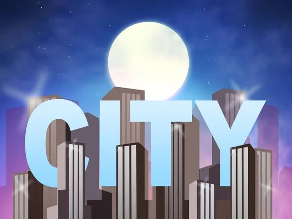 City Skyscrapers Shows Building Cityscape 3d Illustration — Stock Photo, Image